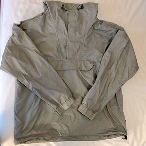 GAP womens small windbreaker, grey, anorak style (folds into zippered pouch)